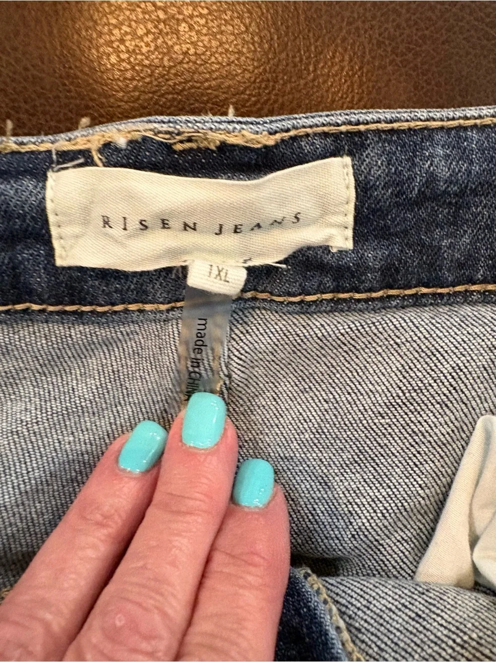 Risen Distressed Blue Denim Shorts